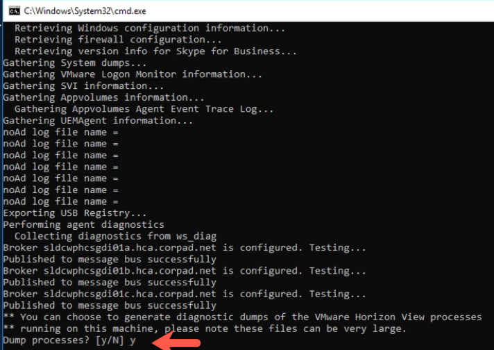 Dump Processes Prompt