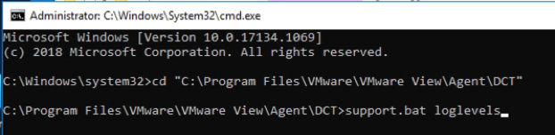 VMware Horizon Support.bat Log Levels